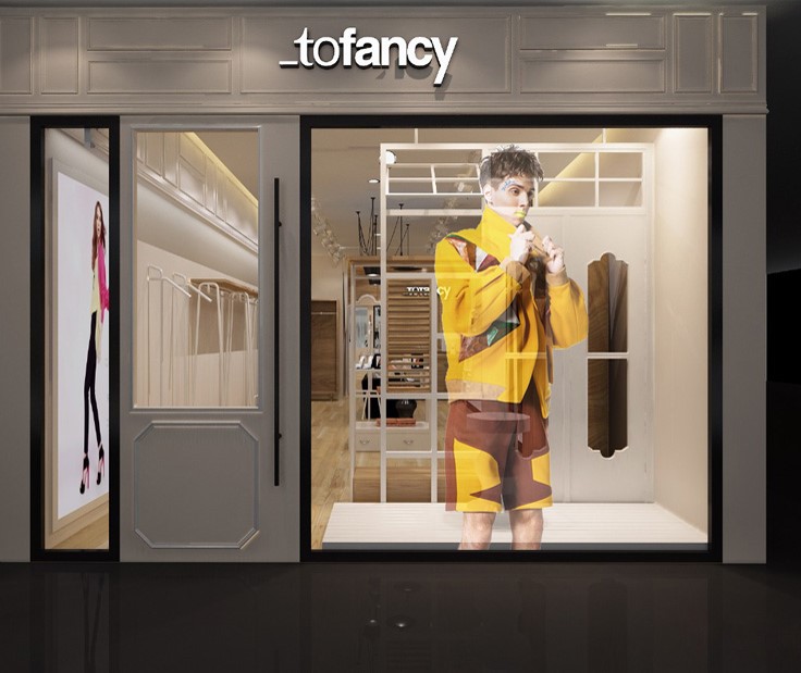 1xBET智慧显示屏门店橱窗LED通明屏展示