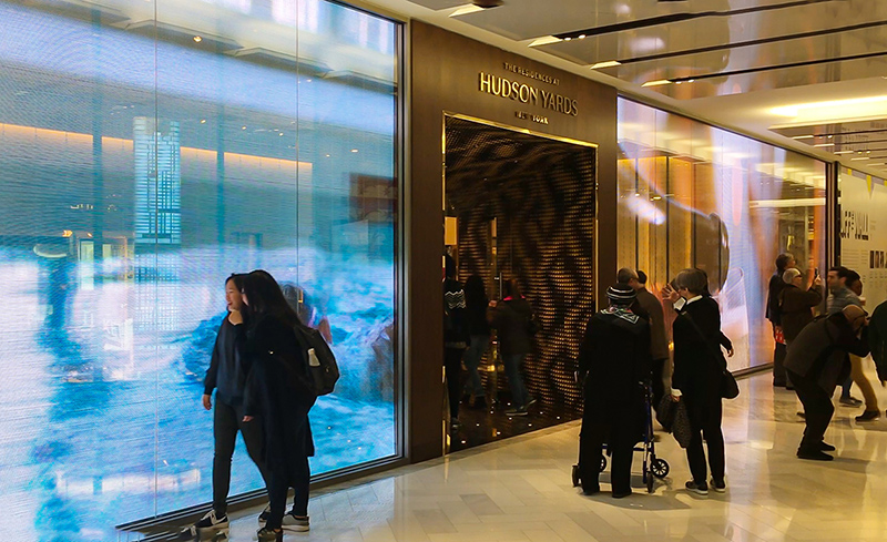 美国纽约哈德逊城市广场橱窗通明屏项目