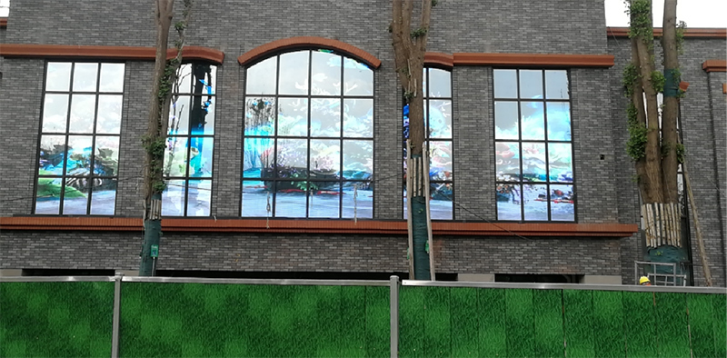 四川大学华西坝校区LED透显著示屏项目