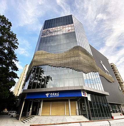 深圳电信大厦LED透显著示屏项目